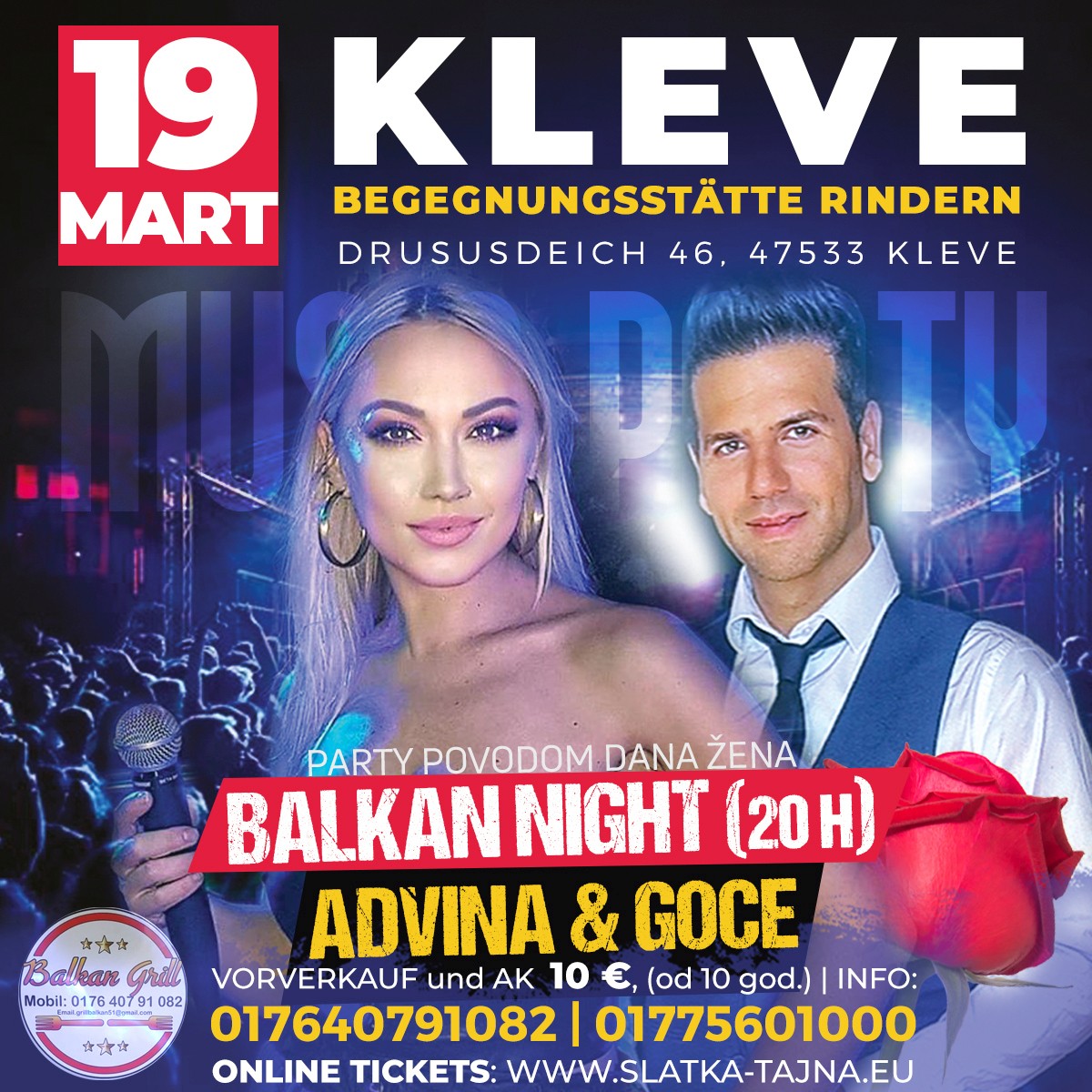19.03. KLEVE – Balkan Party – Advina & Goce
