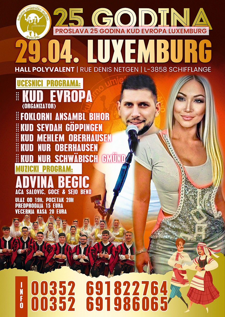 29.04. LUXEMBURG – proslava 25 godina KUD Evropa