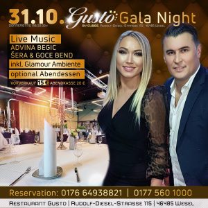 31.10. WESEL – Gala Night & Live Music – TOP LOCATION !!!