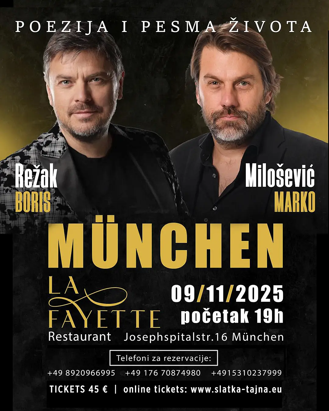 09.11. MÜNCHEN – Režak Boris & Milošević Marko – Poezija i pesma života