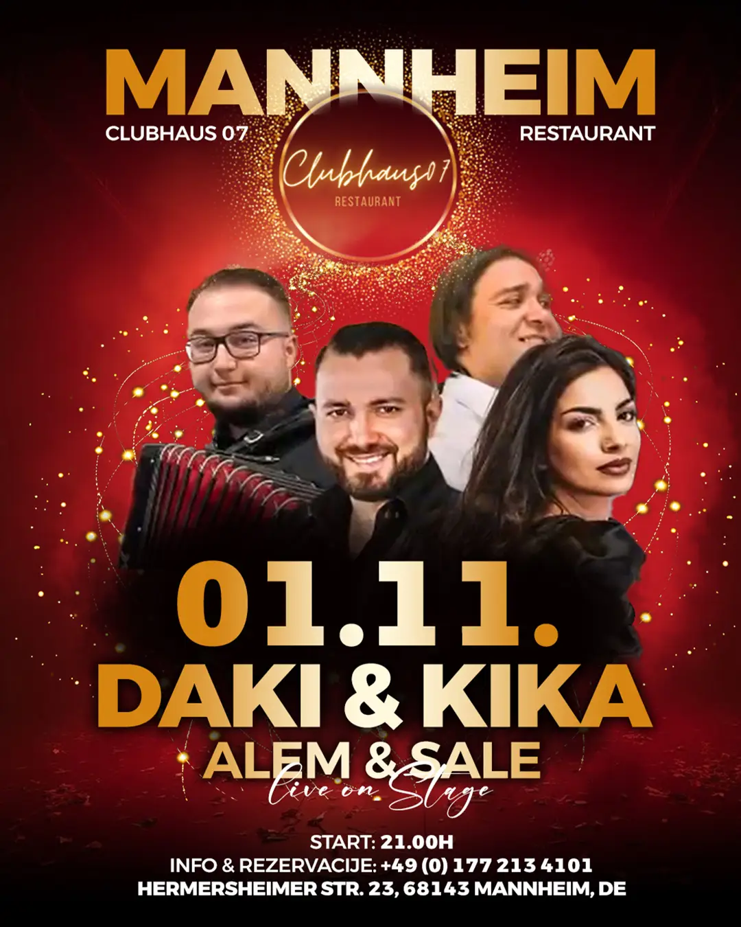 01.11. MANNHEIM – DAKI, KIKA, Alem & Sale – Clubhaus Party