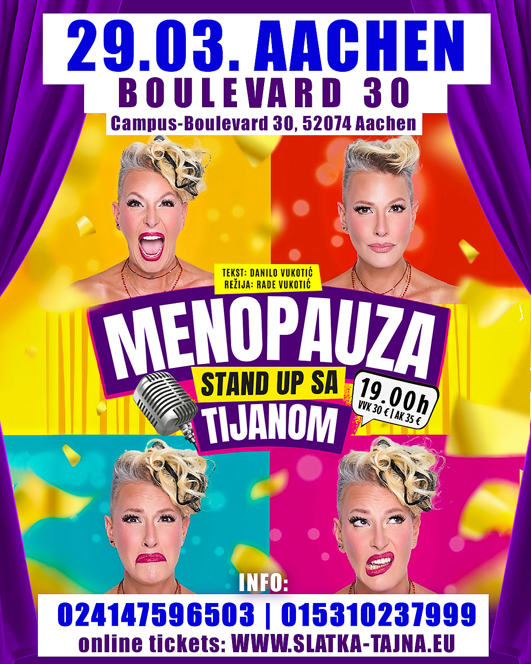 29.03. AACHEN – TIJANA DAPČEVIĆ StandUp „Menopauza“