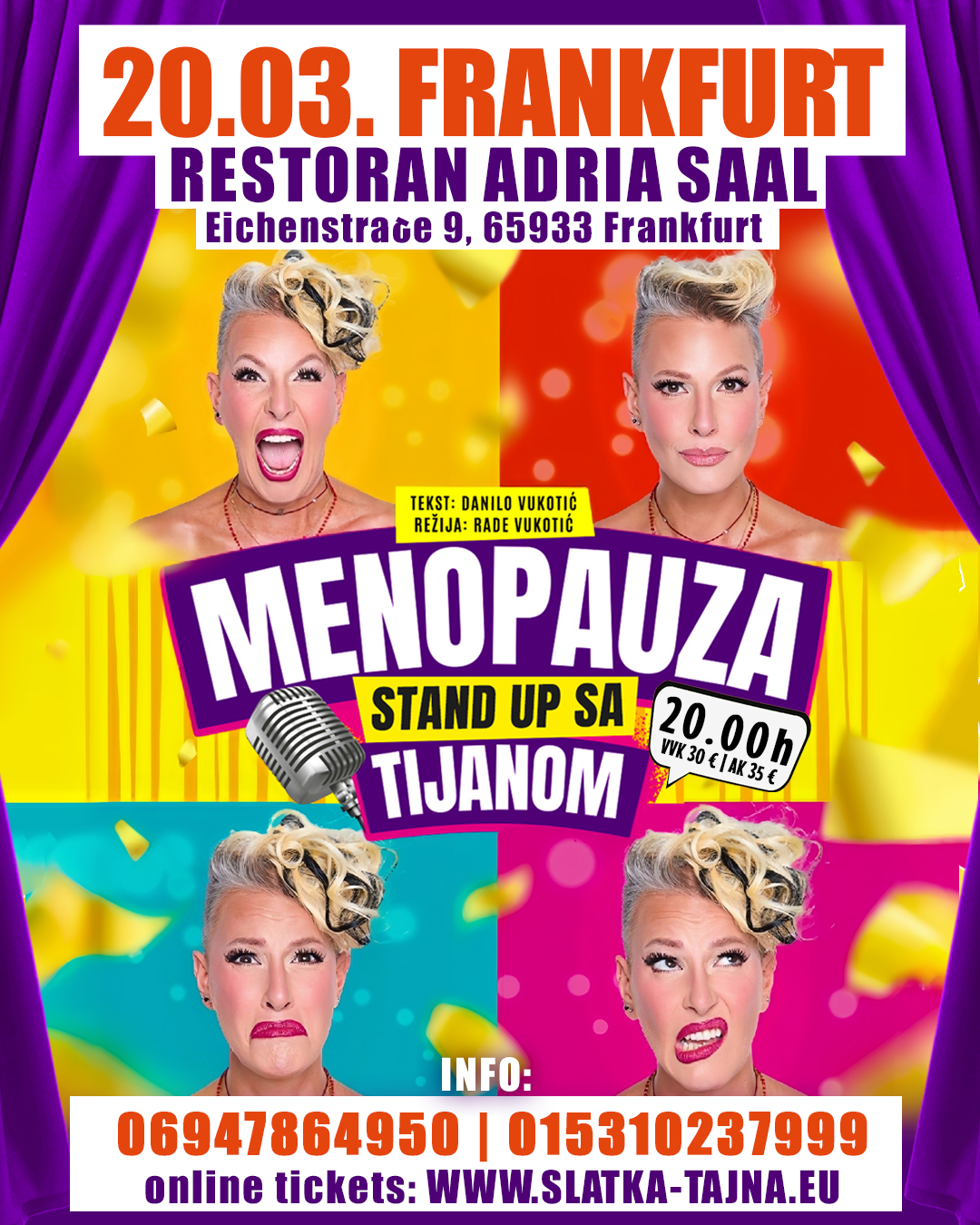 20.03. FRANKFURT – TIJANA DAPČEVIĆ StandUp „Menopauza“