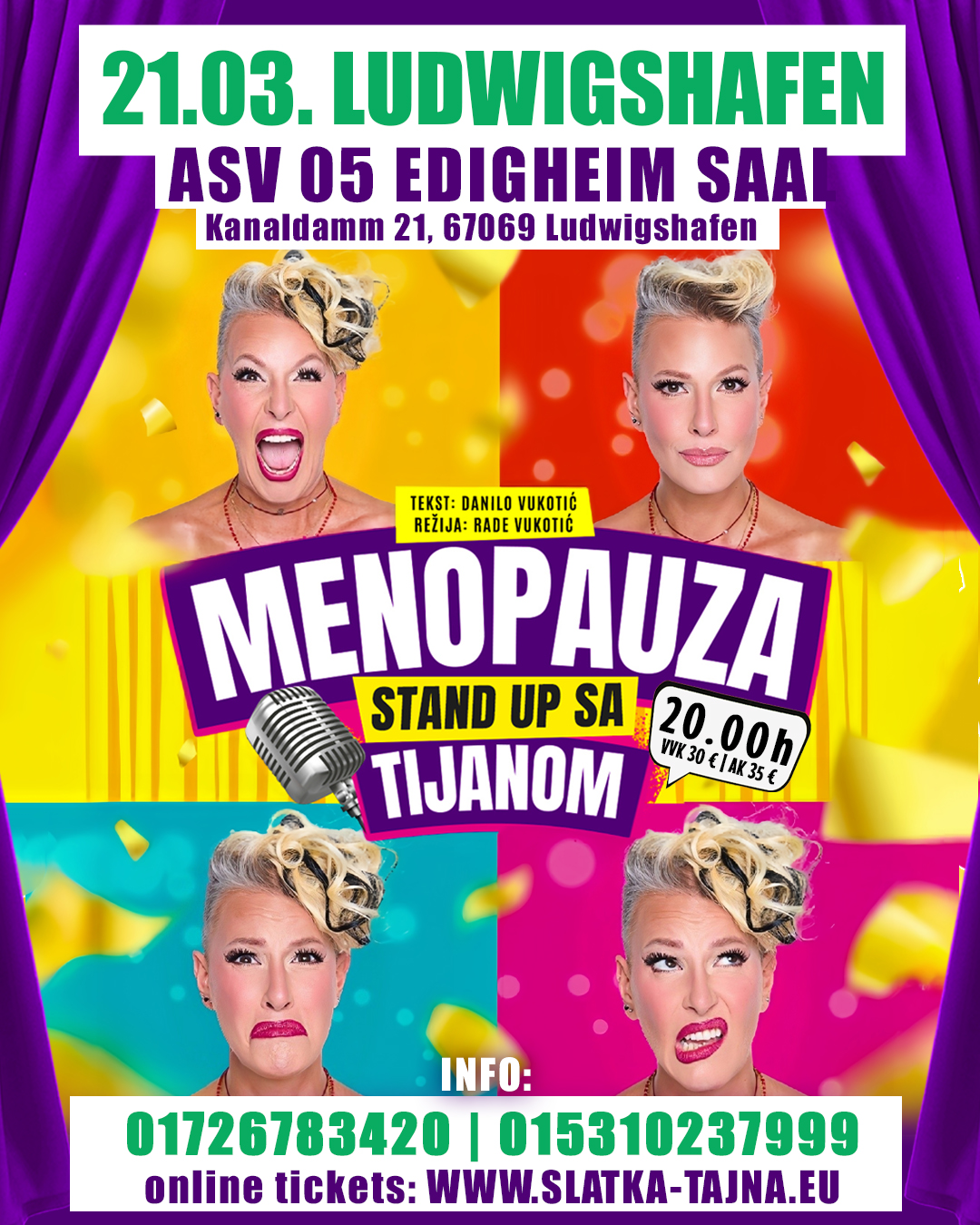 21.03. LUDWIGSHAFEN – TIJANA DAPČEVIĆ StandUp „Menopauza“