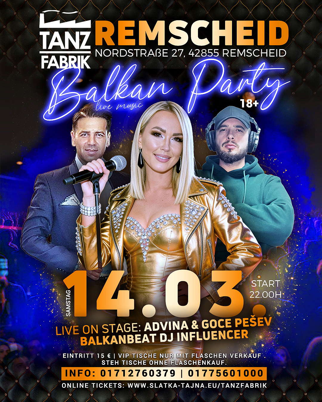14.03. BALKAN PARTY – Advina, Goce Pesev & DJ Influencer