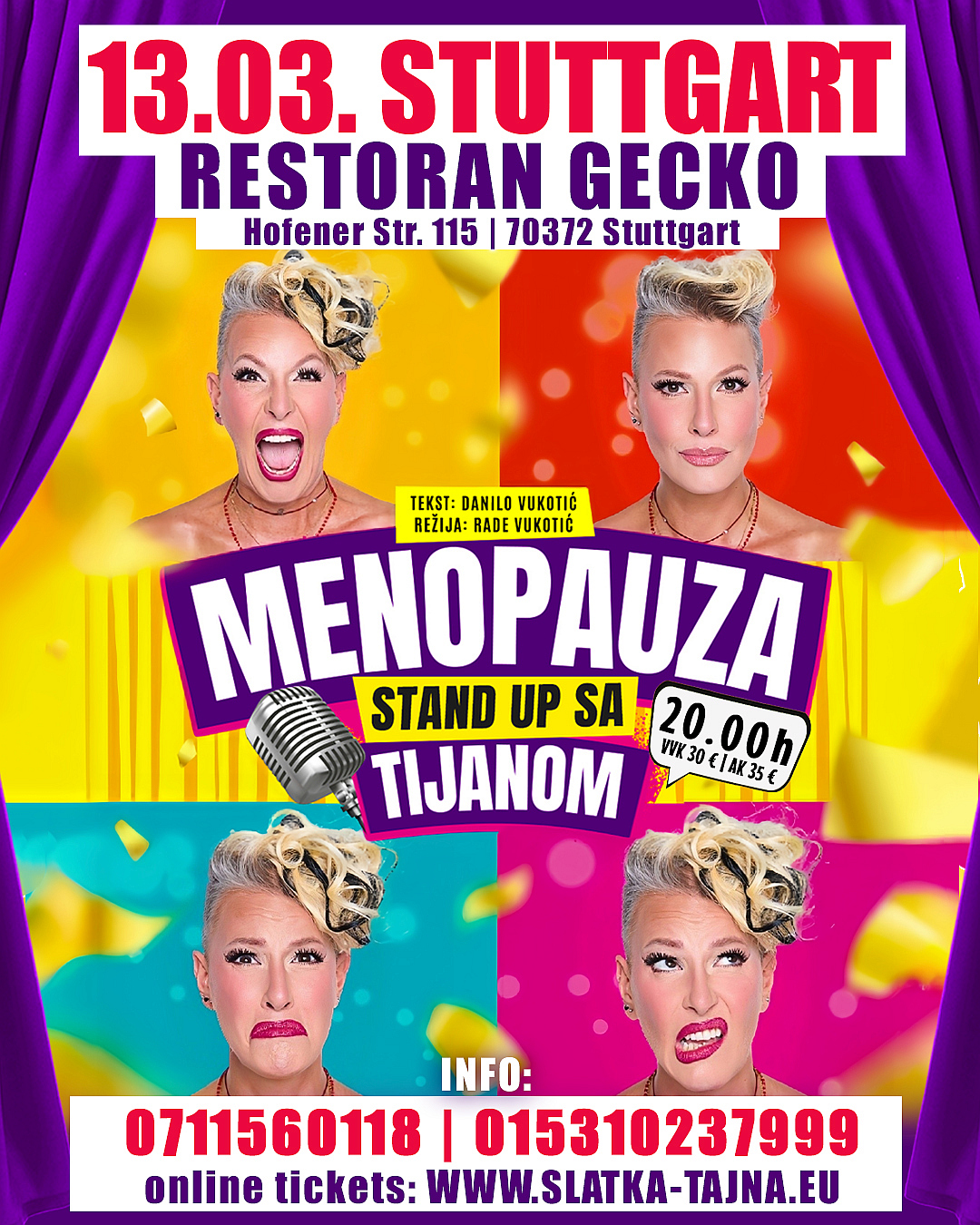 13.03. STUTTGART – TIJANA DAPČEVIĆ StandUp „Menopauza“