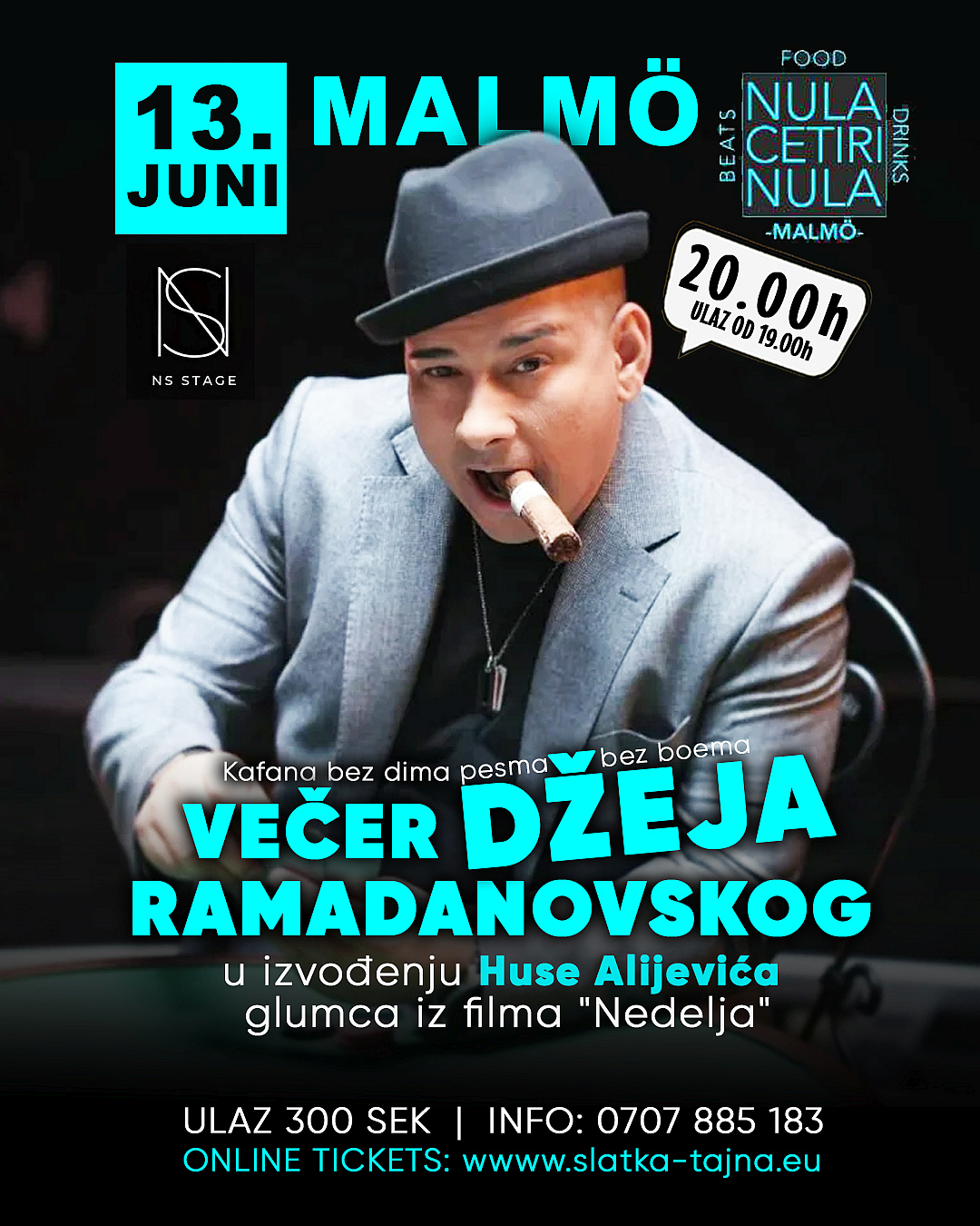 13.06. MALMÖ – Večer Džeja Ramadanovskog u izvođenju Huse Alijevića