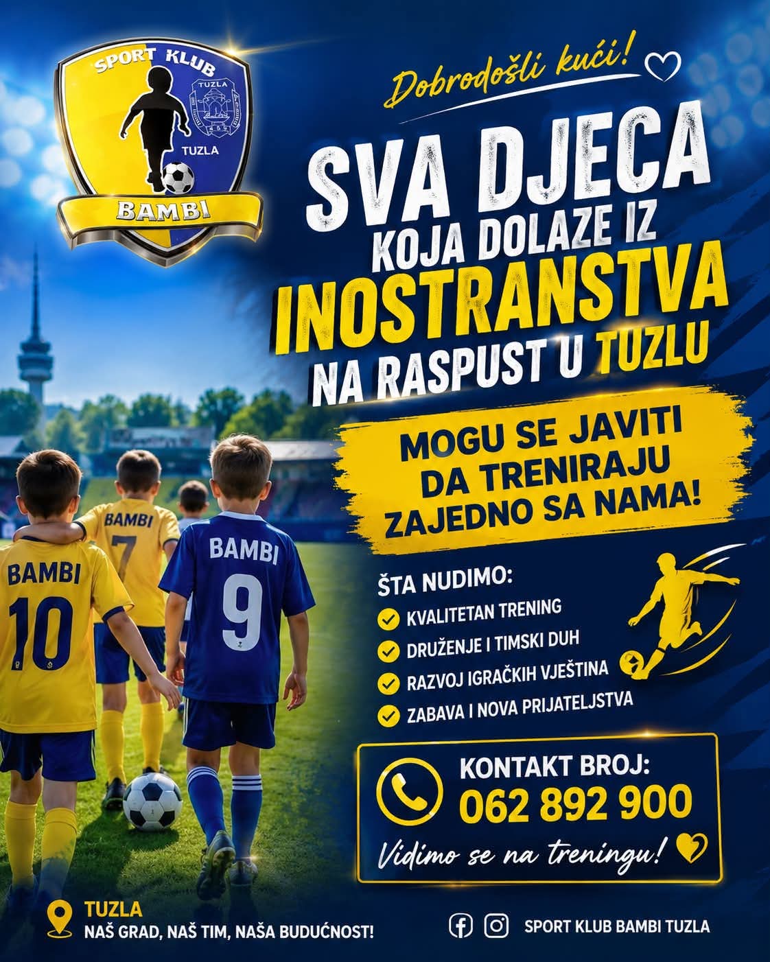⚽ Ljetni raspust u Tuzli? Treniraj s Bambijem!